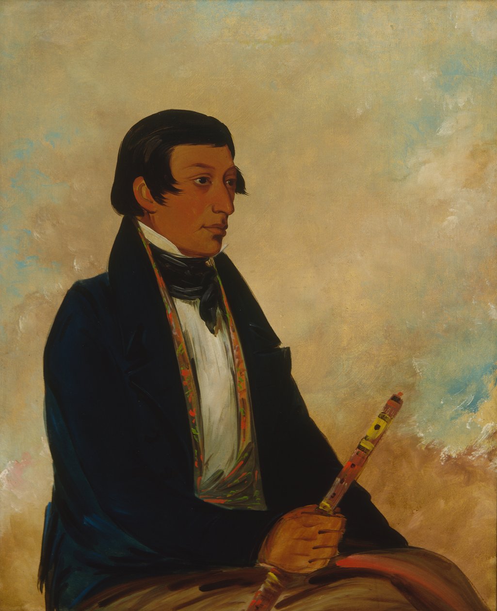 Kee-món-saw，小酋长，一个酋长，1830年。 作者 乔治·卡特琳