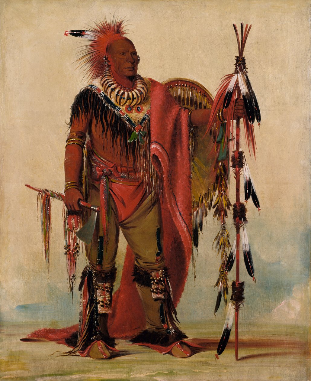 Kee-o-kúk，警惕的狐狸，部落的首领，1835年。 作者 乔治·卡特琳