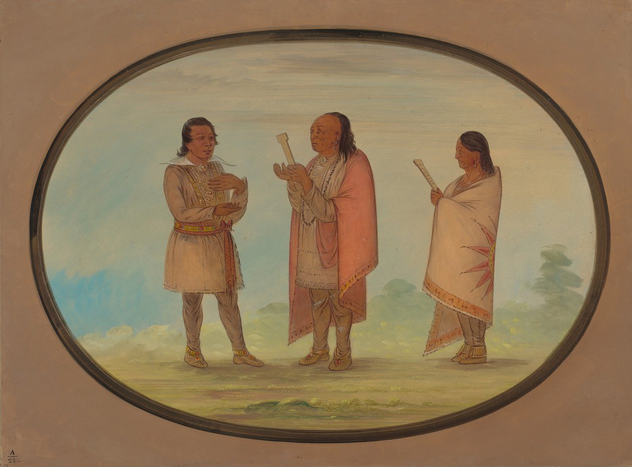 基卡普印第安人的布道和祈祷，1861-869年。 作者 乔治·卡特琳