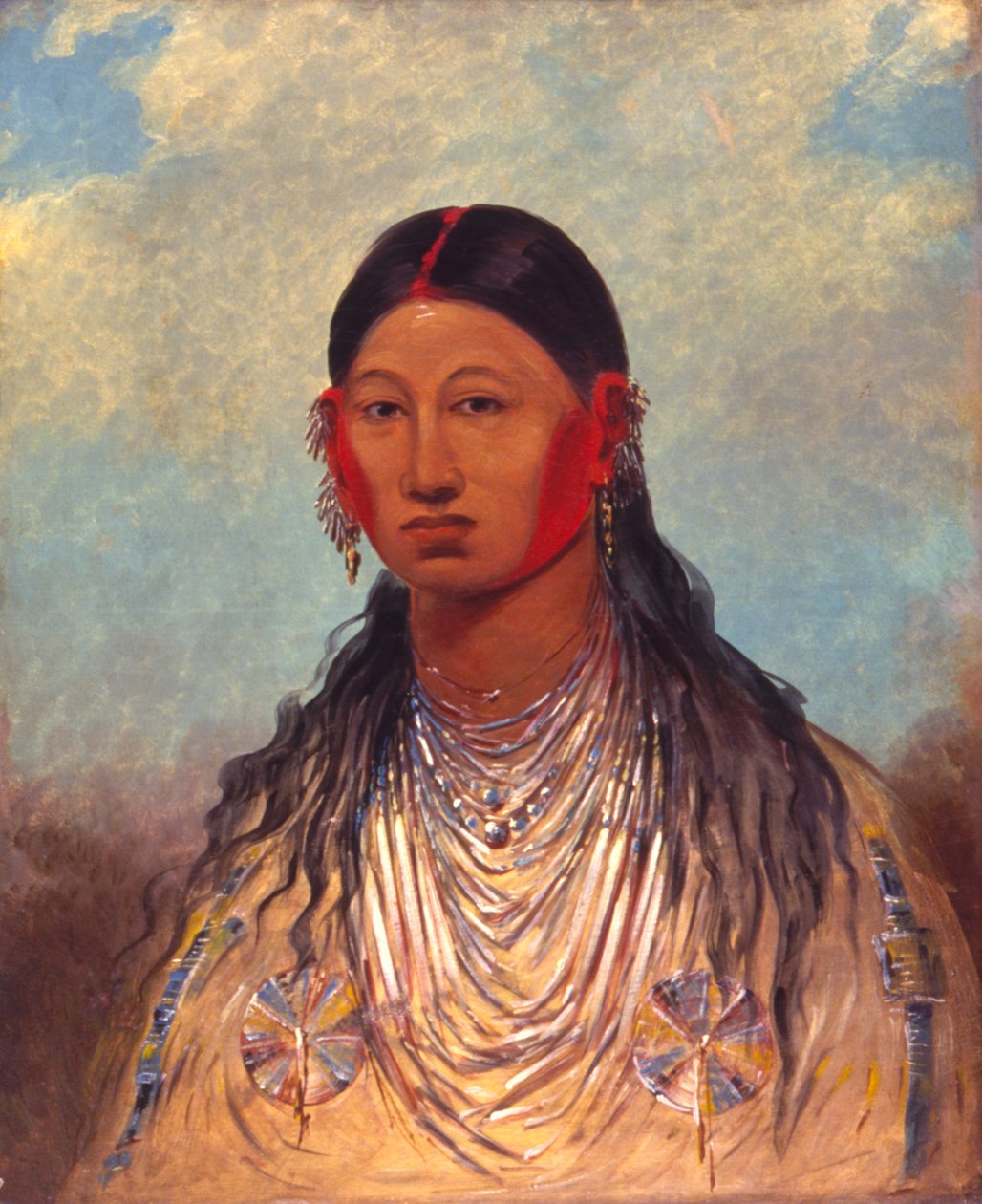 库恩-扎-雅-梅，女战鹰，1844年。 作者 乔治·卡特琳