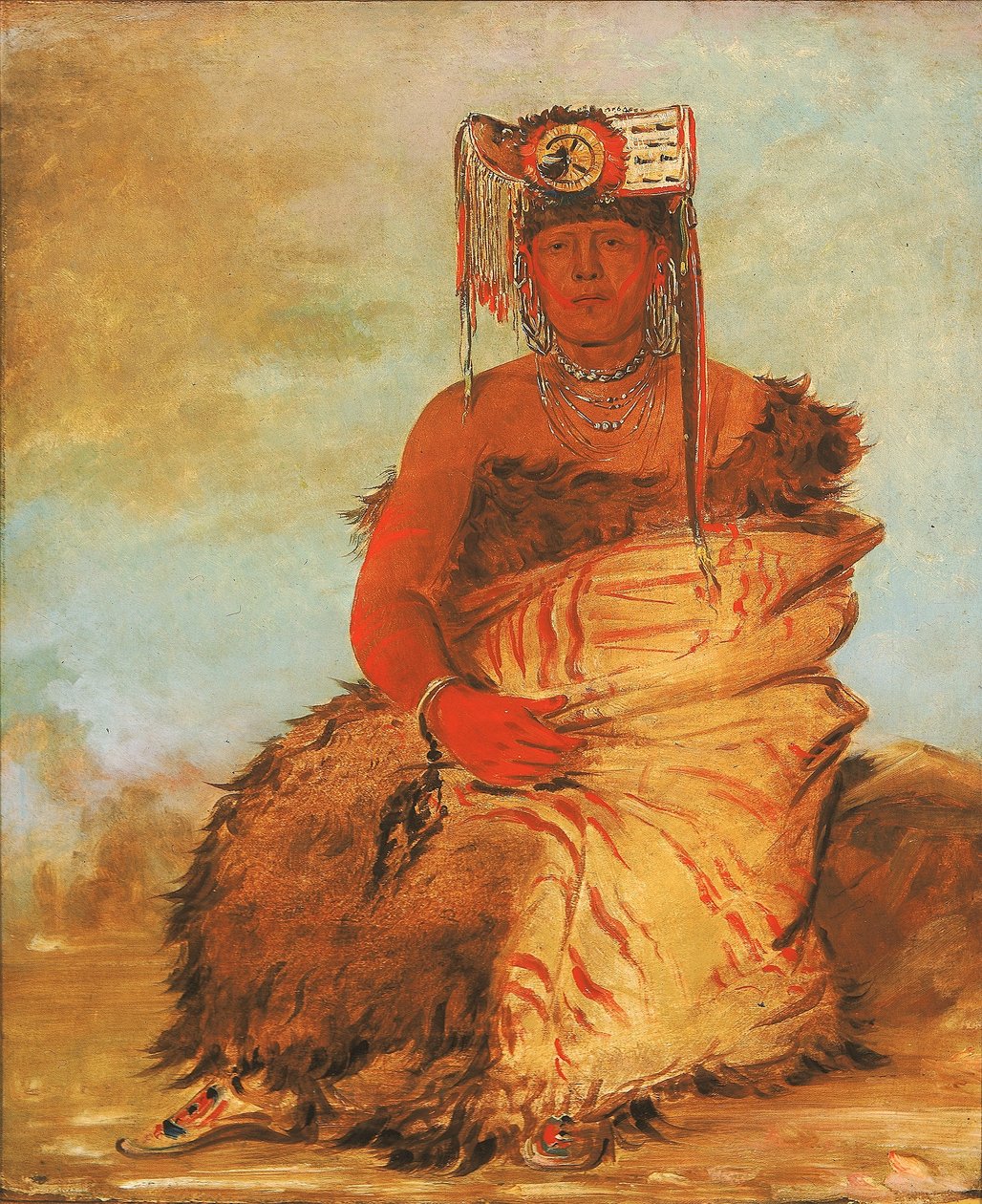 La-kée-too-wi-rá-sha, 小酋长，塔帕奇波尼族勇士 作者 乔治·卡特琳