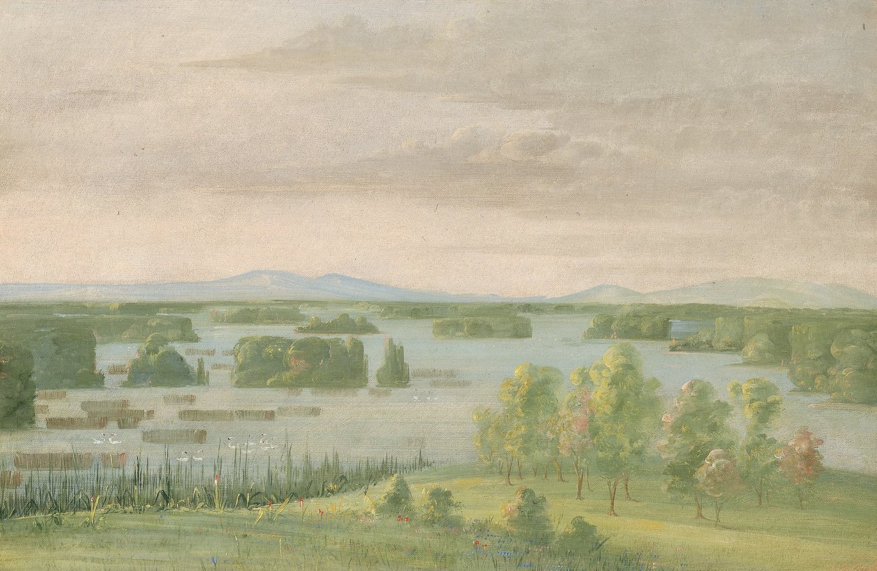 天鹅湖（Lac du Cygne），靠近草原高原 作者 乔治·卡特琳