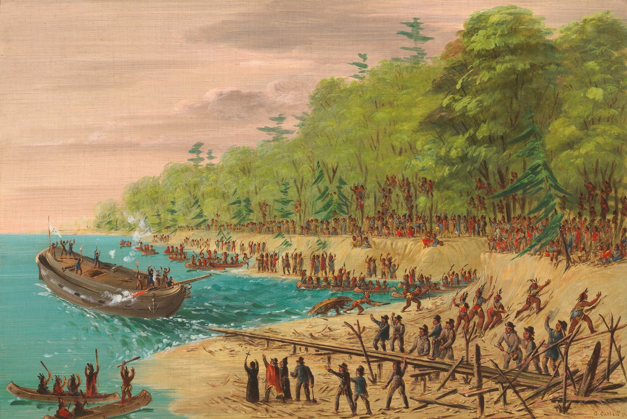 格里芬号的发射。1679年7月，18471848年。 作者 乔治·卡特琳