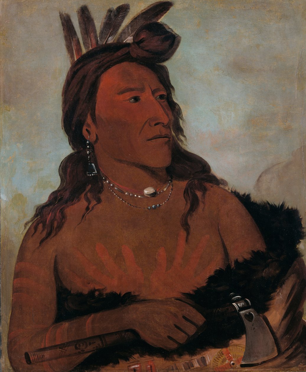 Mah-tó-che-ga，小熊，一个Hunkpapa勇士，1832年。 作者 乔治·卡特琳