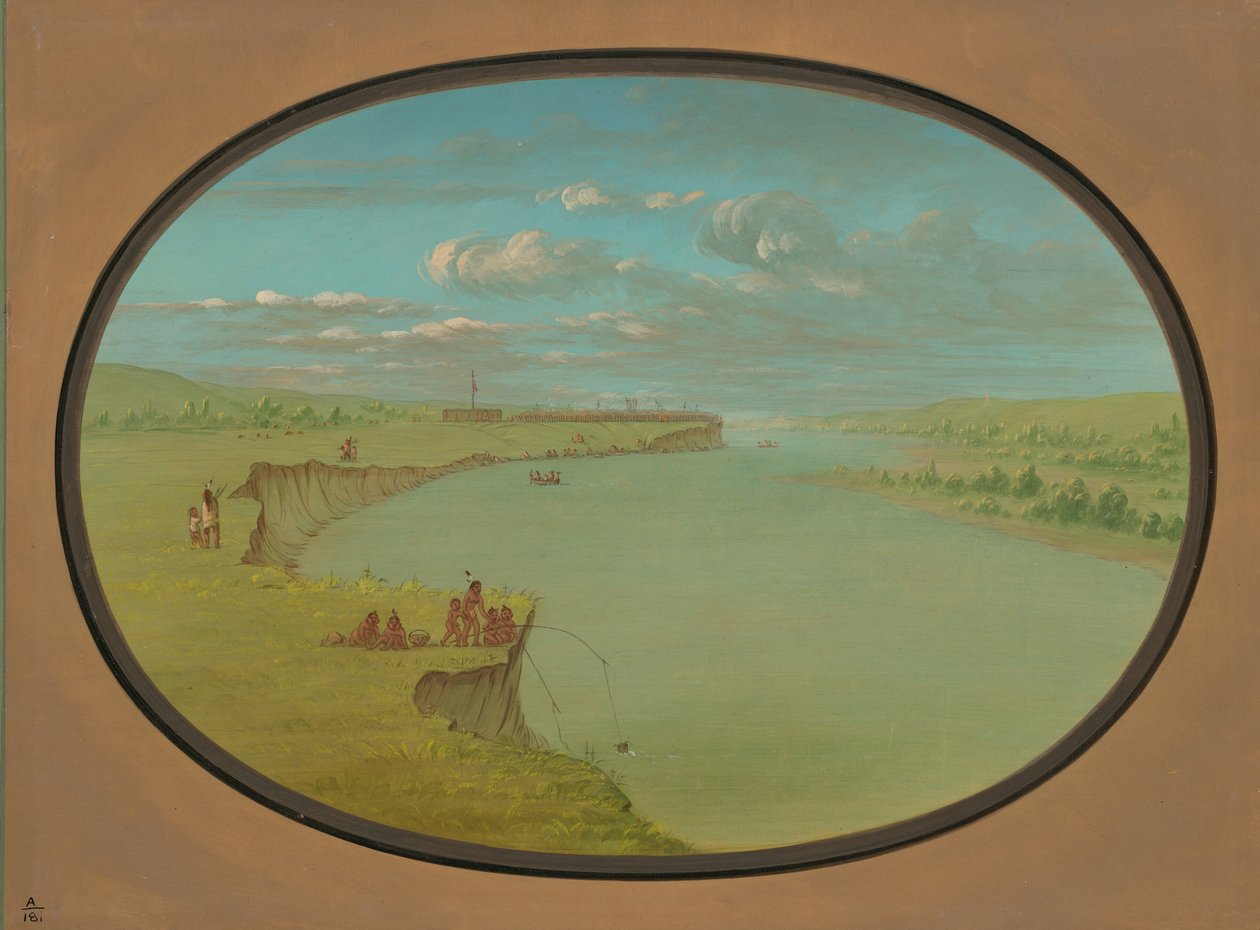 曼丹村--远景，18611869。 作者 乔治·卡特琳