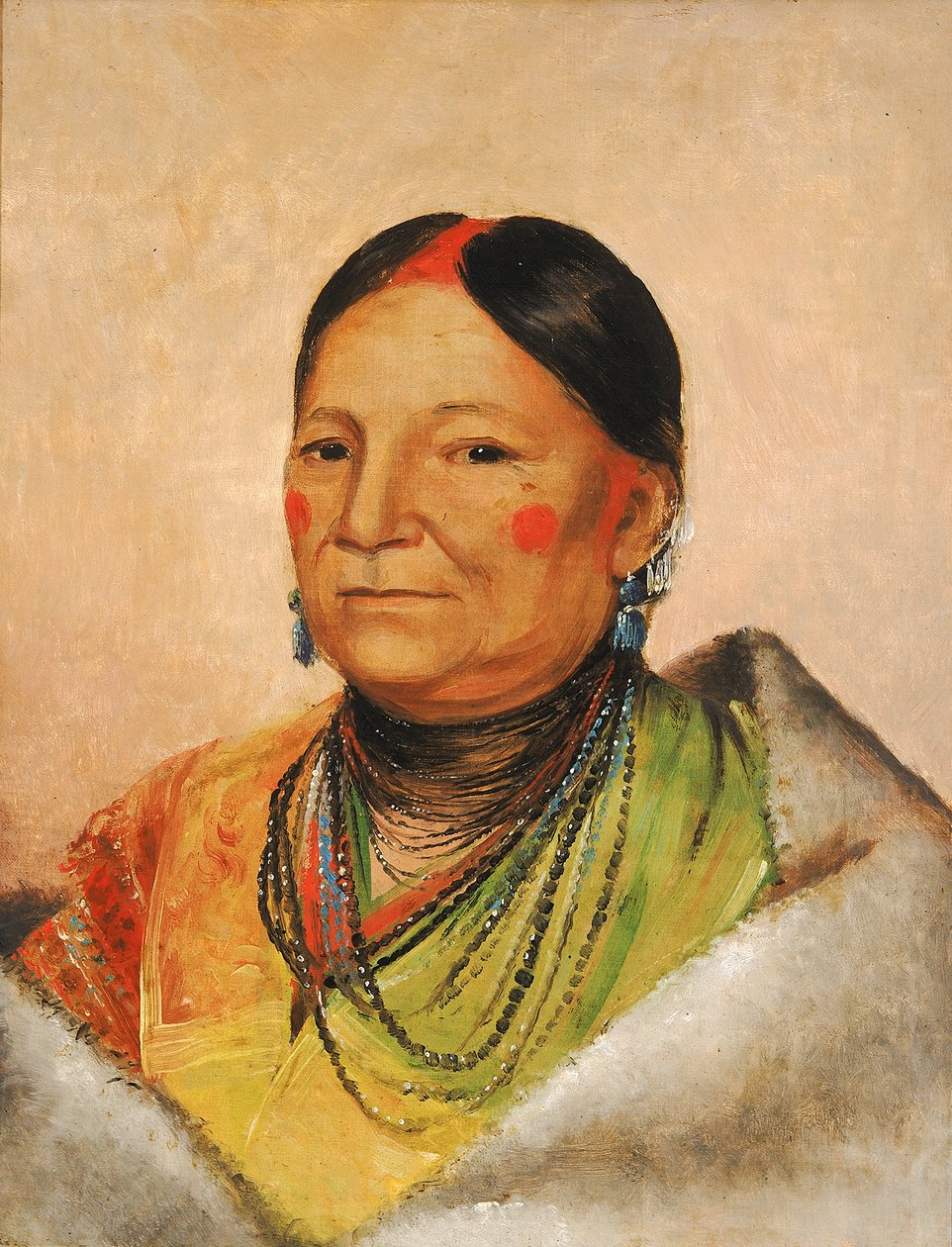 Mee-chéet-e-neuh，受伤的熊肩，酋长的妻子，1831年。 作者 乔治·卡特琳