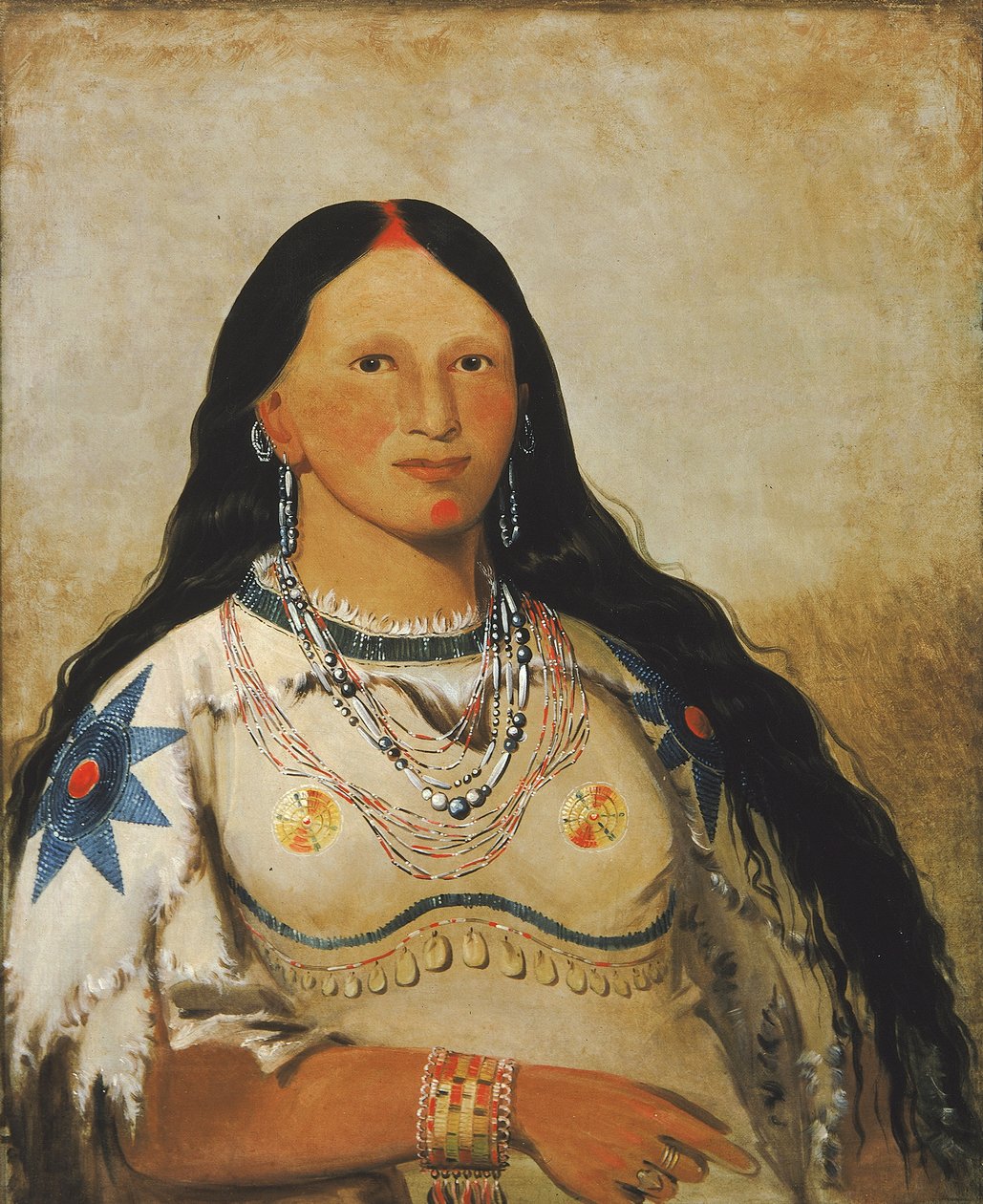 We-we-ee-sunk-te-ka, Mink, a beautiful girl, 1832. 作者 乔治·卡特琳