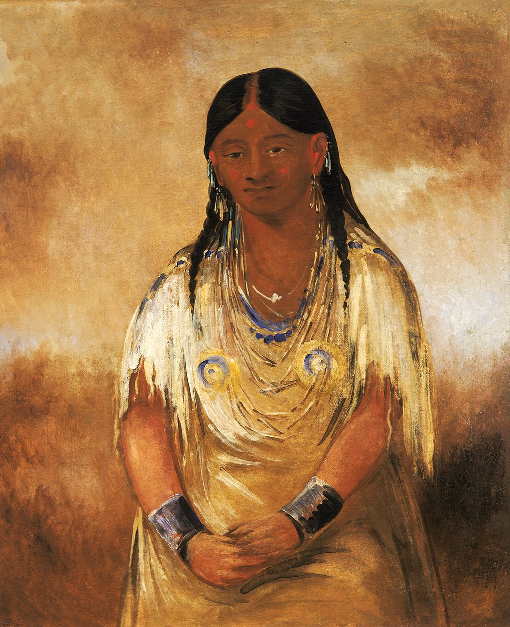 Mún-ne-o-ye，一个女人，1832年。 作者 乔治·卡特琳