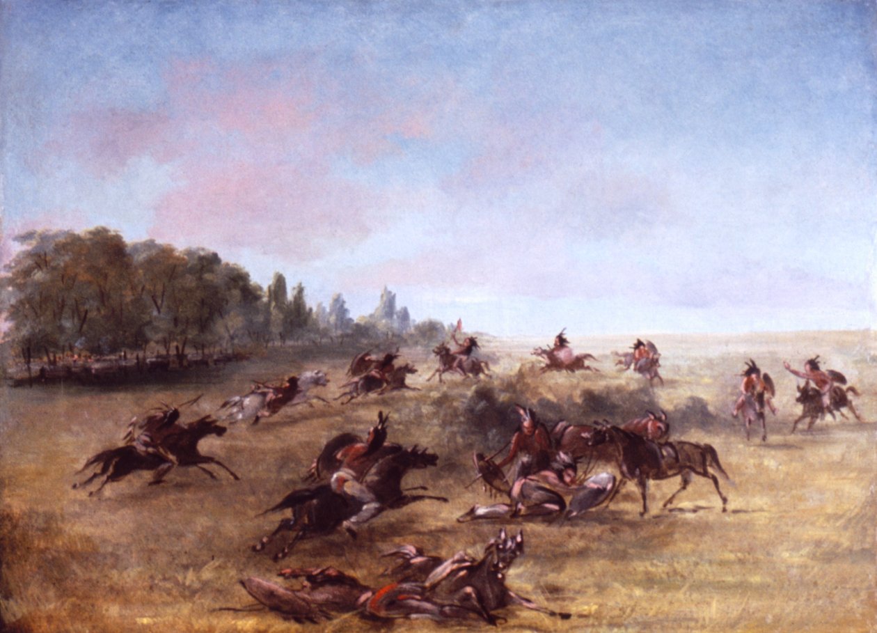 1846-1848年，骑兵战队在灌木丛中扫荡。 作者 乔治·卡特琳