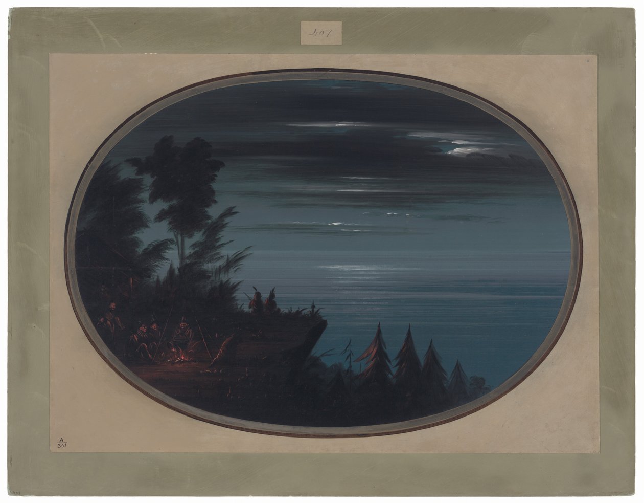 纳亚斯村的夜景 作者 乔治·卡特琳