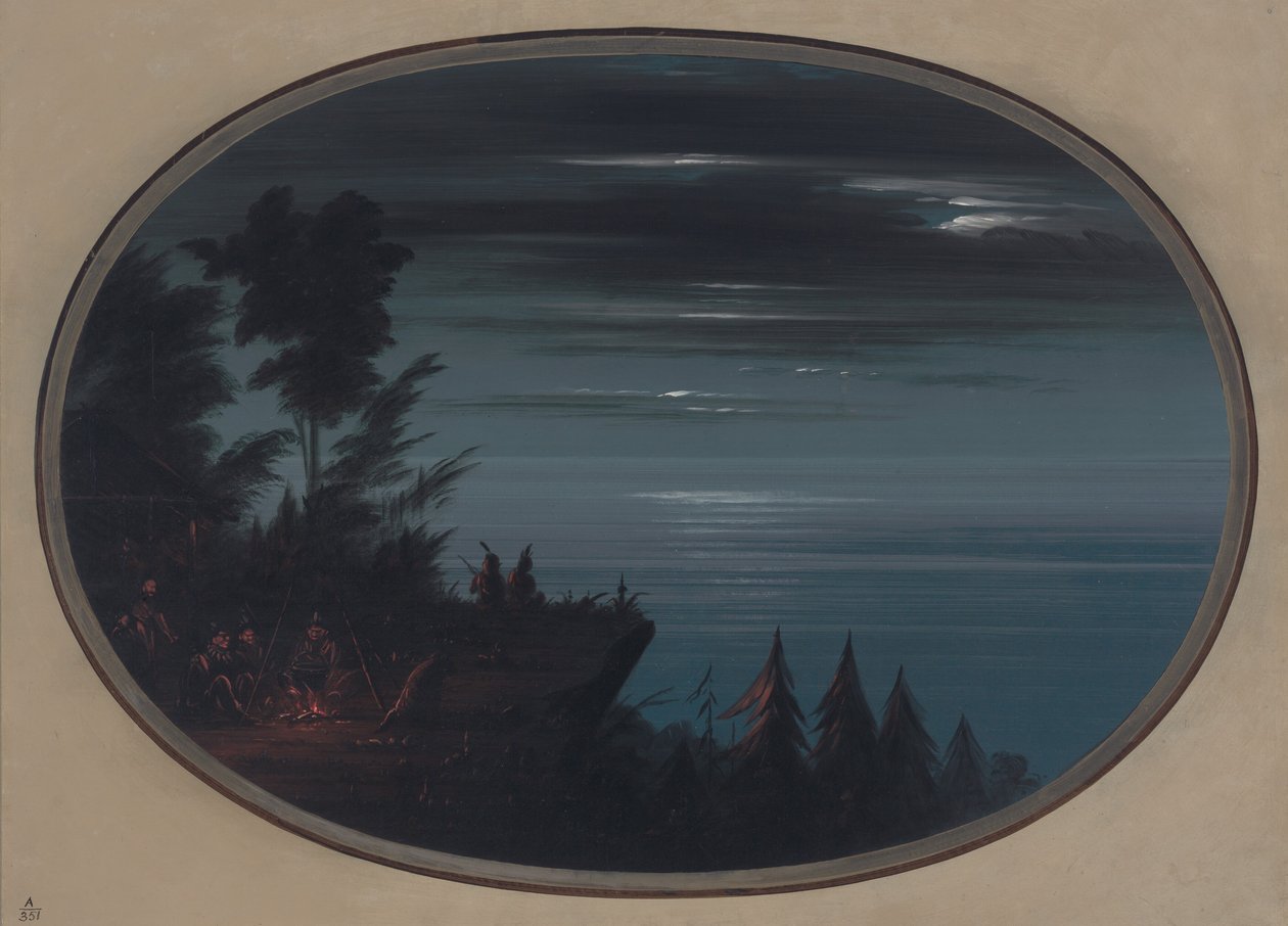 纳亚斯村的夜晚，18551869。 作者 乔治·卡特琳