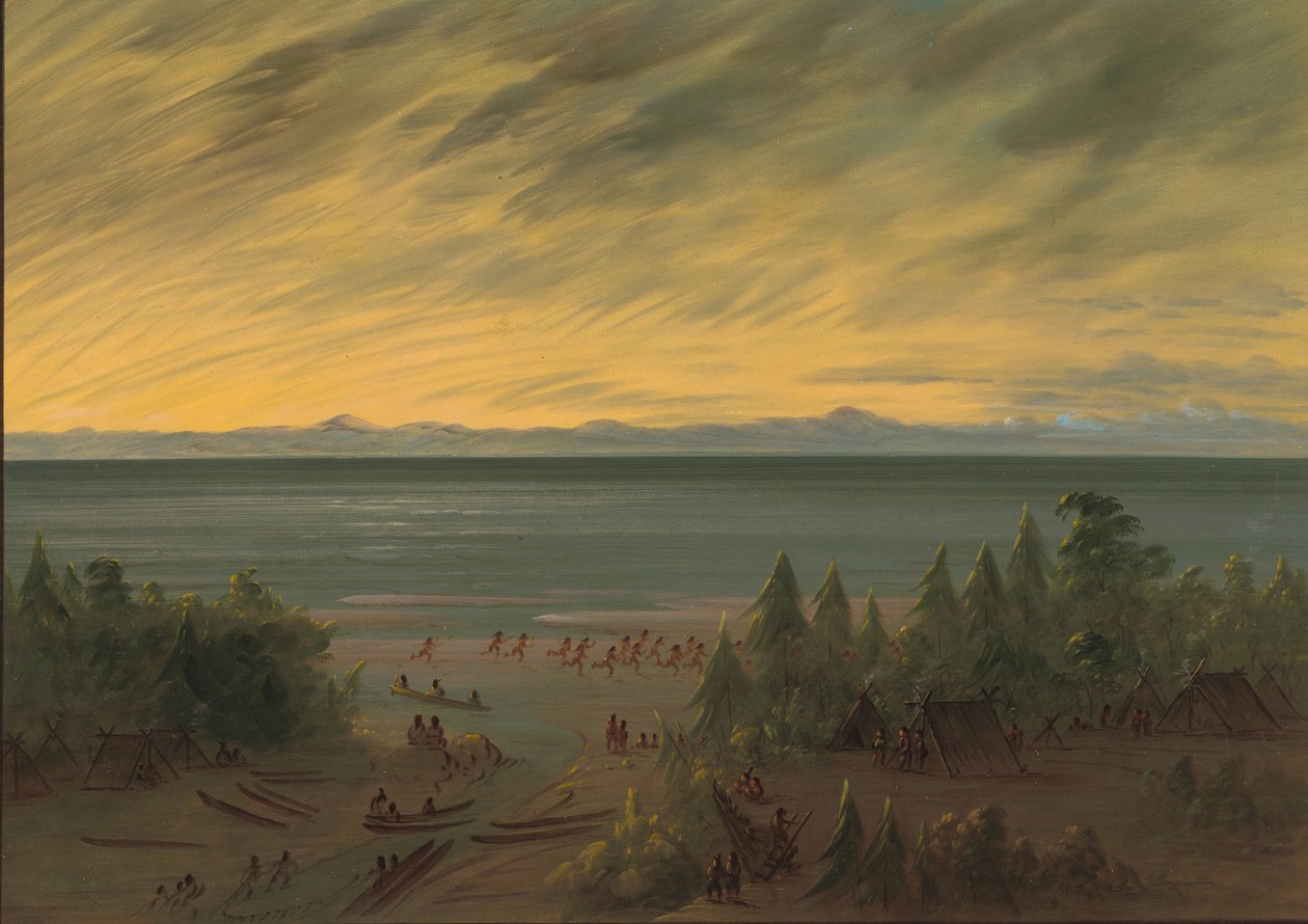 夕阳下的纳雅斯村，18551869。 作者 乔治·卡特琳