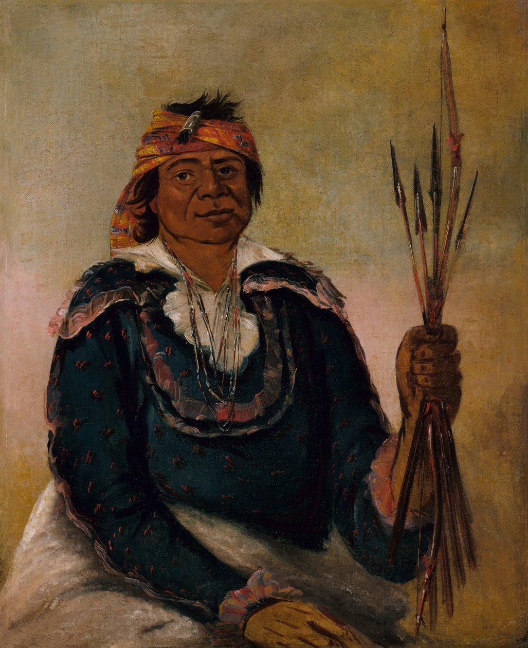 Ni-có-man，《答案》，第二首领，1830年。 作者 乔治·卡特琳