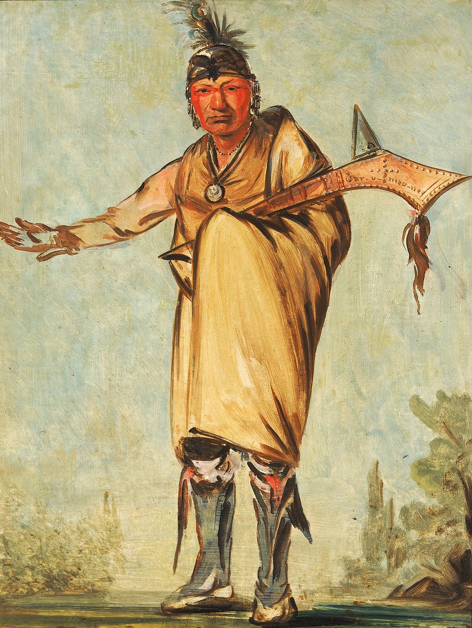 纳乌-卡乌，伍德，前部落首领，1828年。 作者 乔治·卡特琳