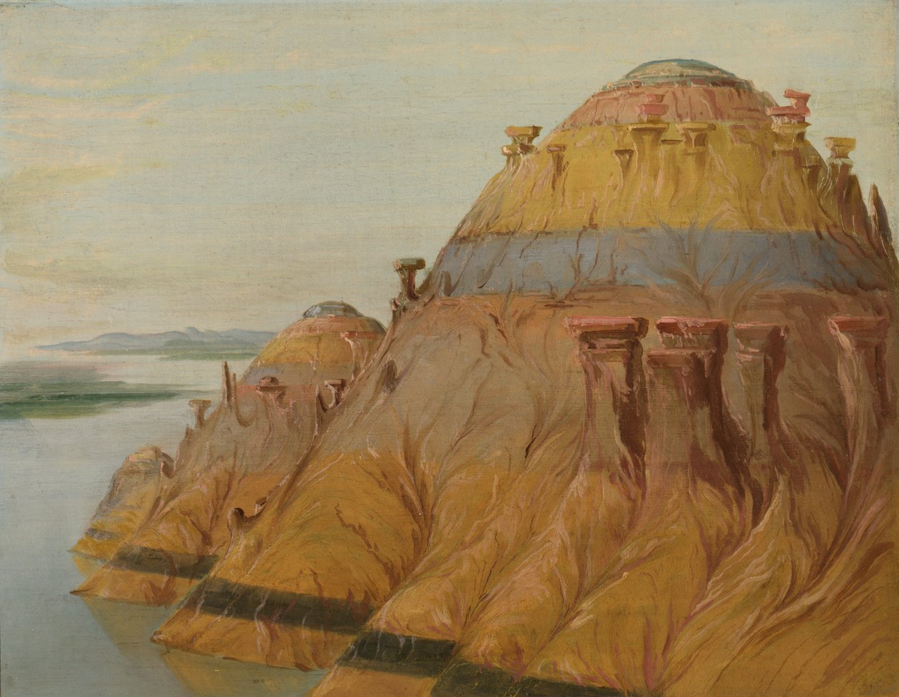 风景如画的克莱悬崖，距离圣路易斯1700英里，1832年。 作者 乔治·卡特琳