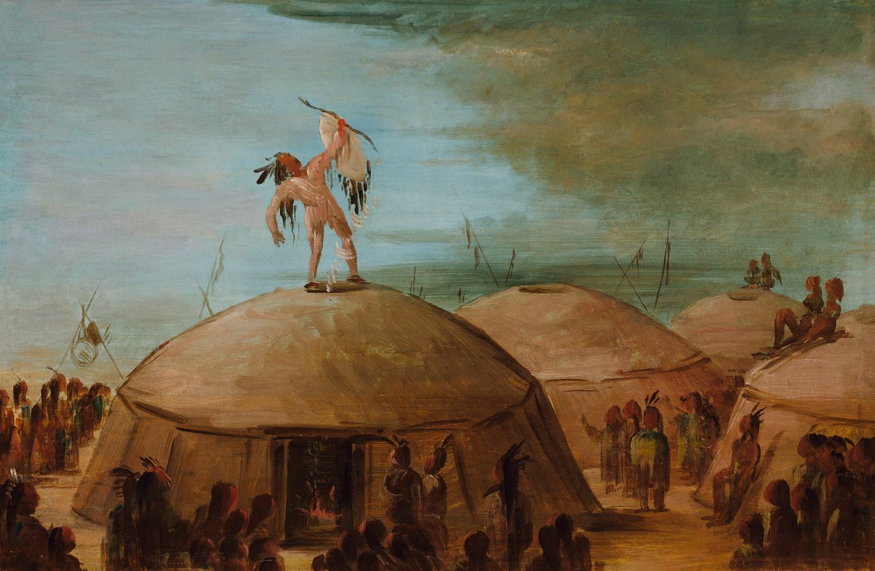 1837-1839年，曼丹人的造雨。 作者 乔治·卡特琳
