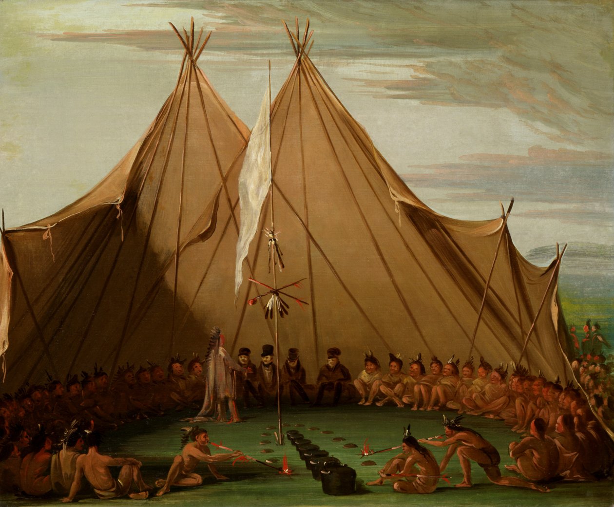 苏族狗宴，1832-1837。 作者 乔治·卡特琳