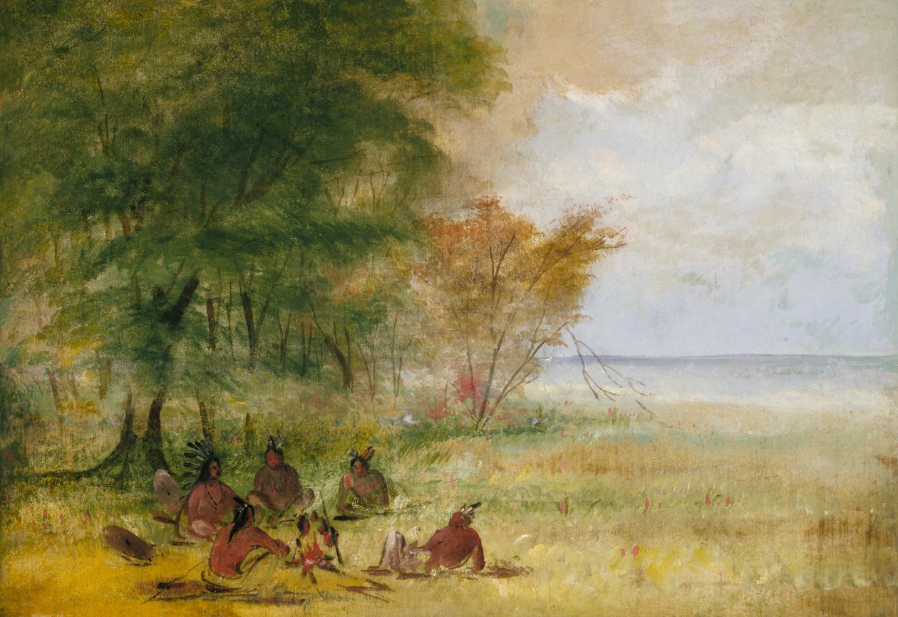 苏族印第安人理事会，酋长们的深思熟虑，1832-1837。 作者 乔治·卡特琳