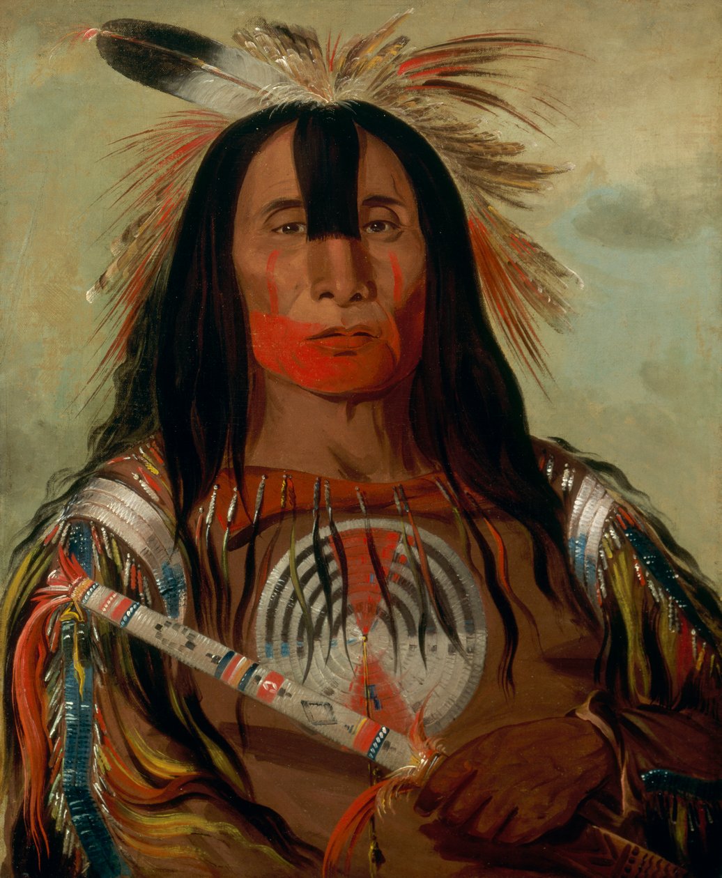 Stu-mick-o-súcks，Buffalo Bull&39;s Back Fat，Head Chief，Blood Tribe，1832 作者 乔治·卡特琳
