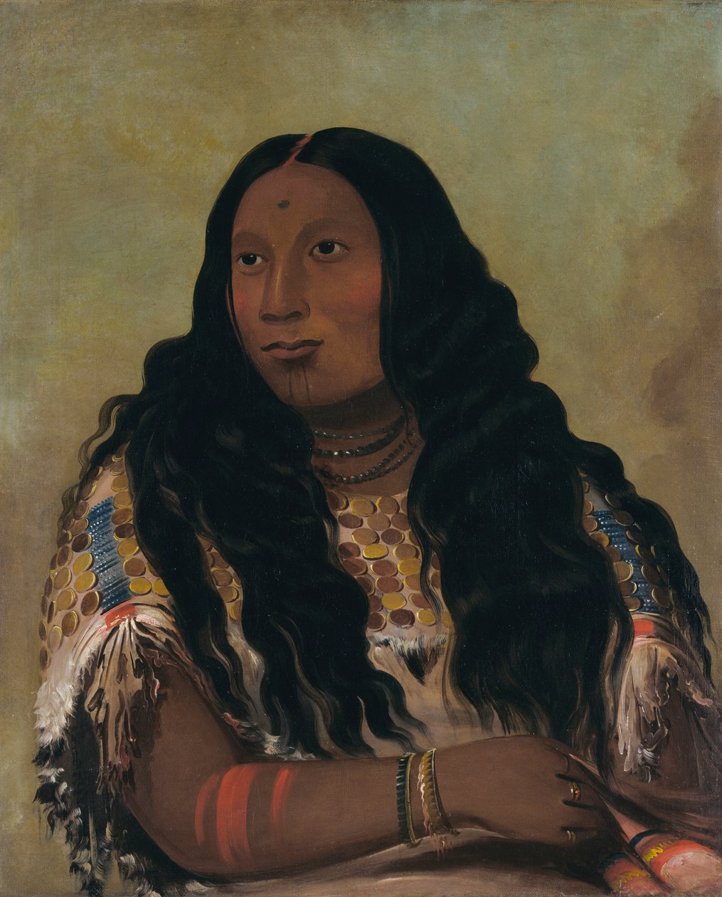 Tchón-su-móns-ka，沙栏，商人François Chardon的妻子，1832年。 作者 乔治·卡特琳
