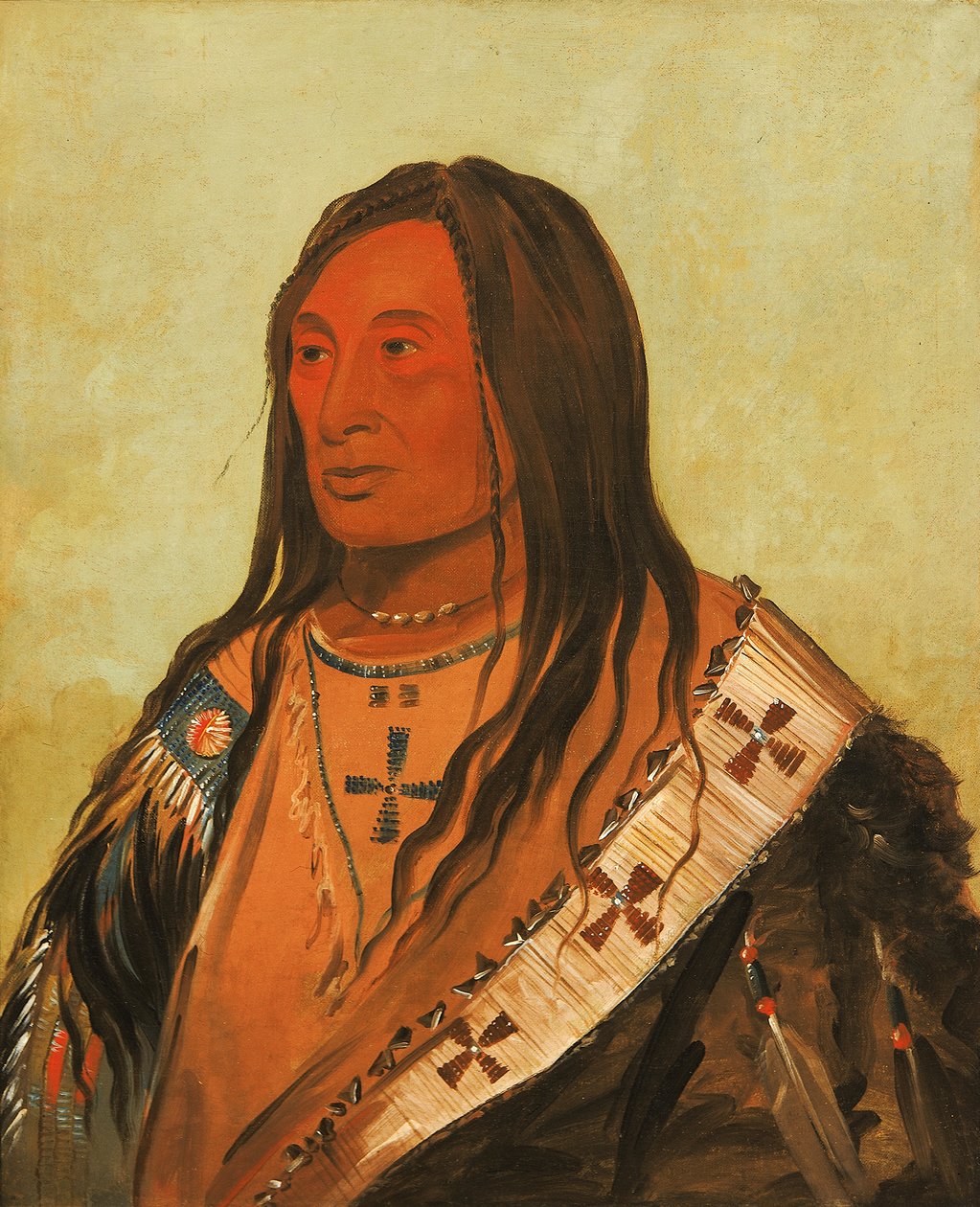 Táh-zee-keh-dá-cha, Torn Belly, a Distinguished Brave, 1832. 作者 乔治·卡特琳