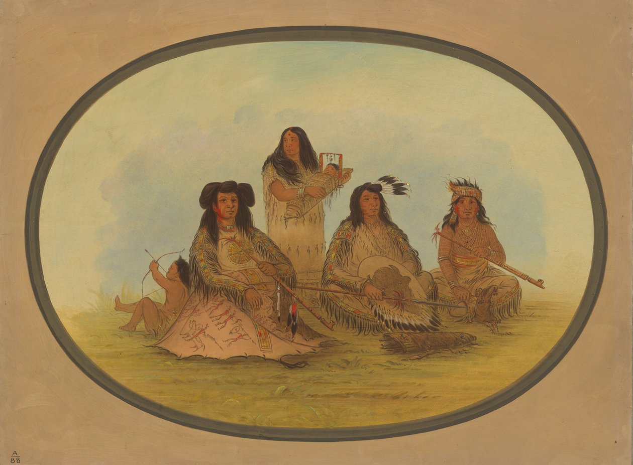苏族首领与几个印第安人，1861-869年。 作者 乔治·卡特琳