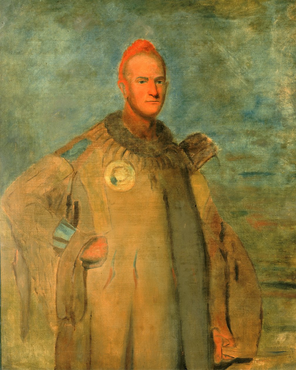西奥多-伯尔-卡特林，穿着印第安人的服装，1840-1841。 作者 乔治·卡特琳