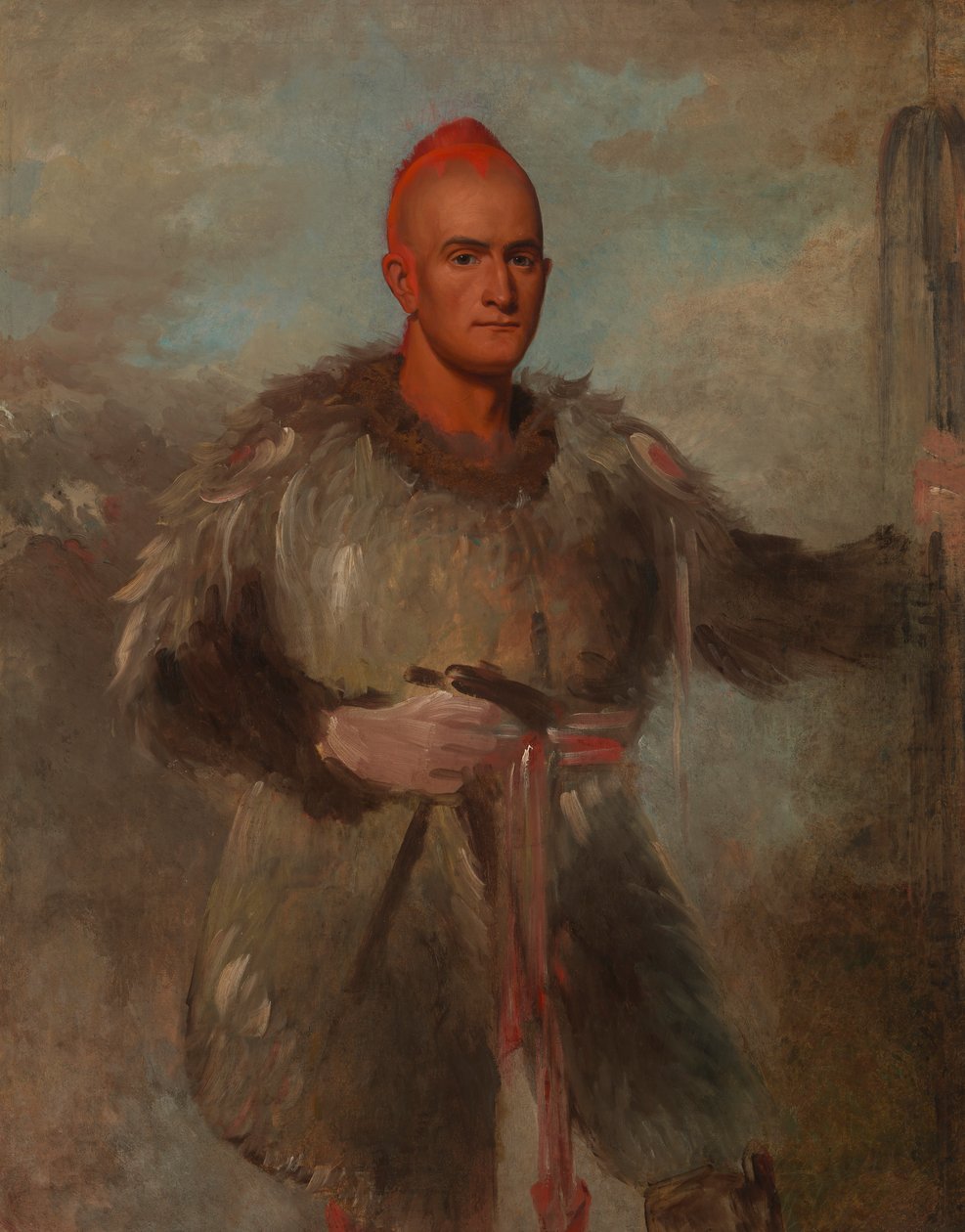 西奥多-伯尔-卡特林，穿着印第安人的服装，1840-1841。 作者 乔治·卡特琳