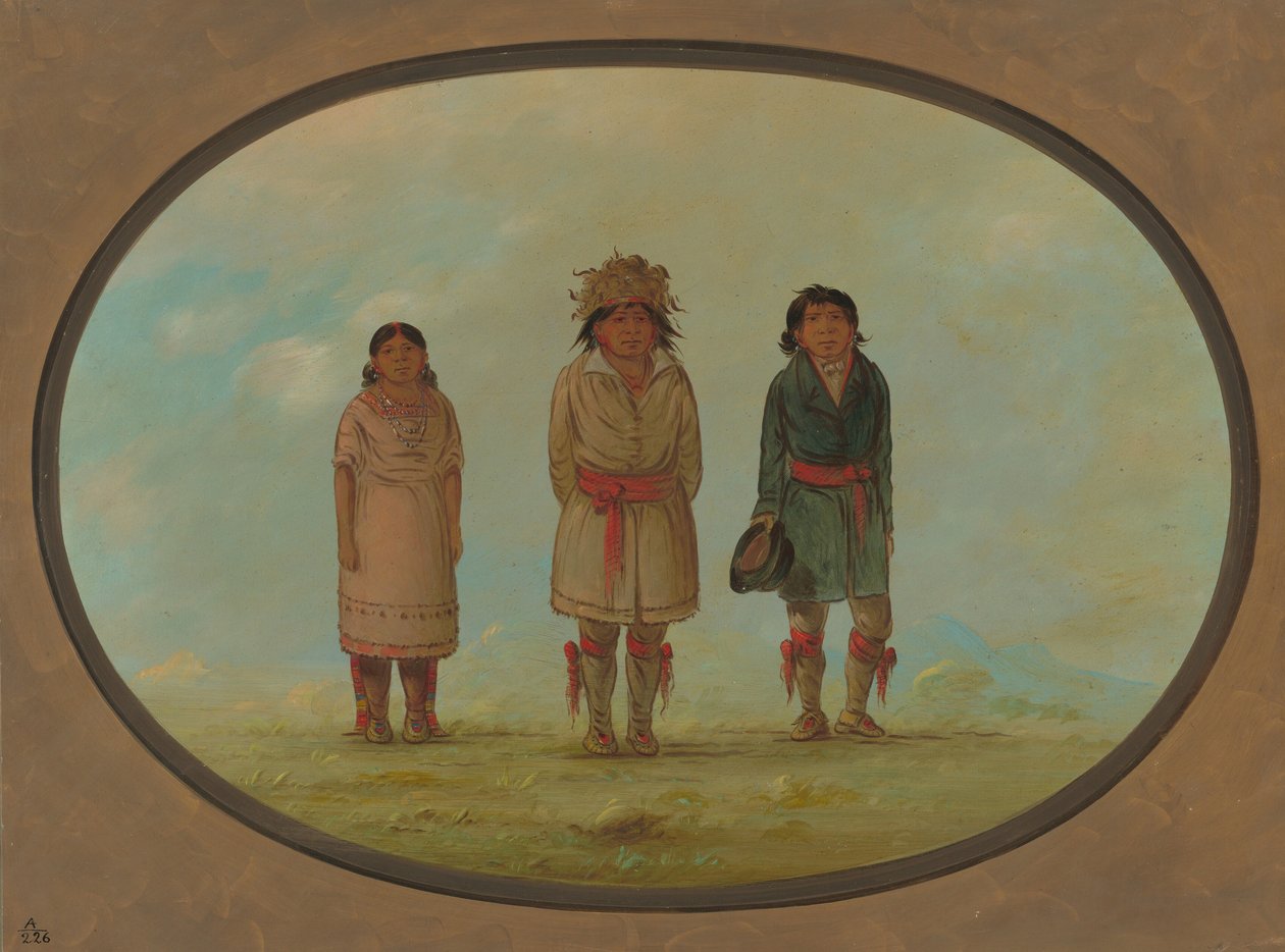 三个克里克印第安人，18611869年。 作者 乔治·卡特琳