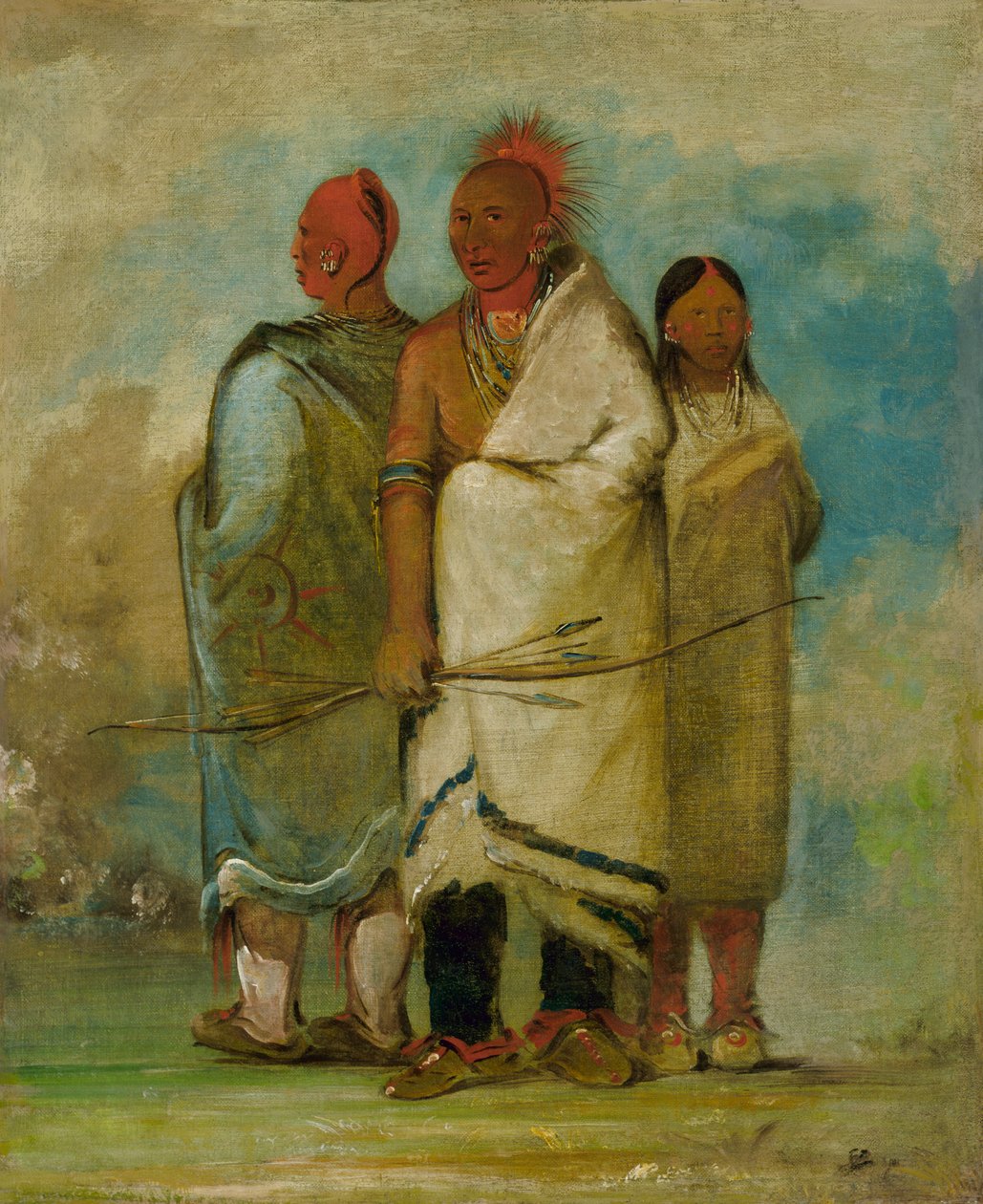三名福克斯印第安人，1837-1839。 作者 乔治·卡特琳