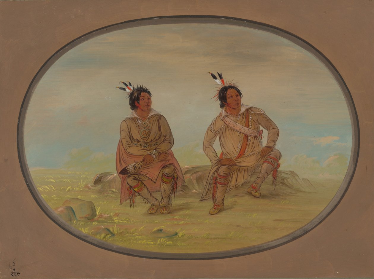 两个乔克托印第安人，18611869年。 作者 乔治·卡特琳