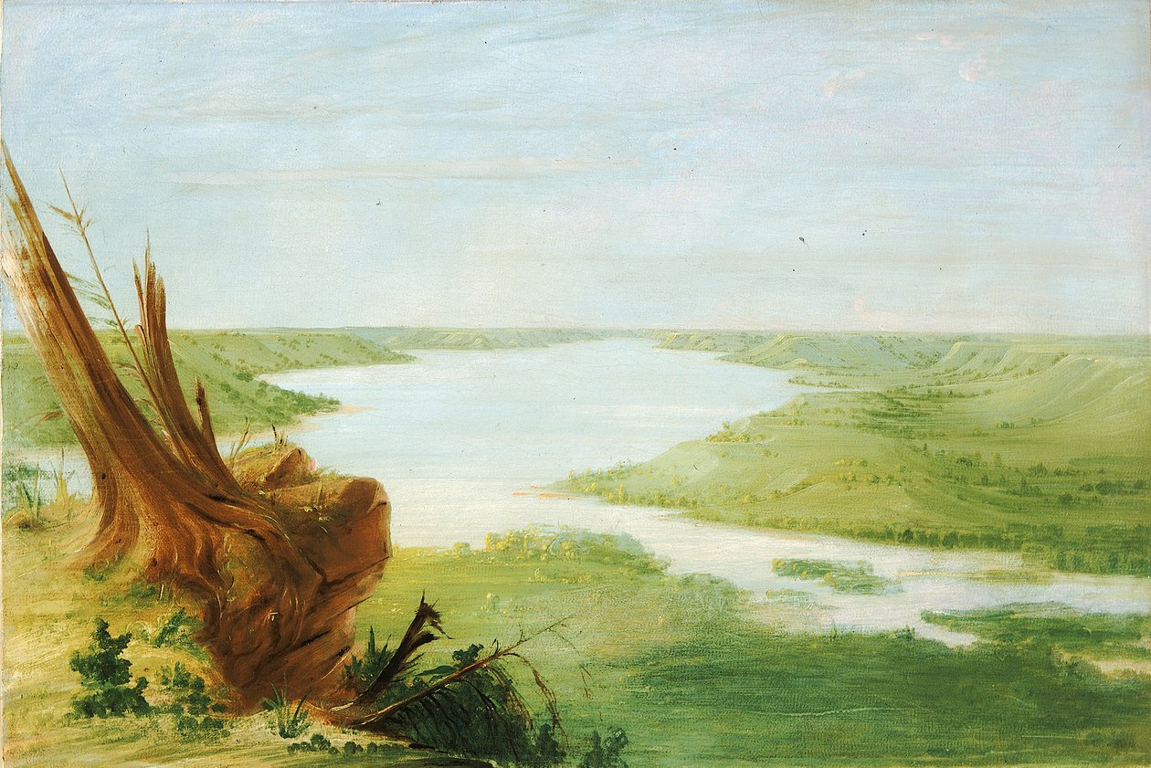 上密西西比州圣克罗伊湖的景色，1835-1836年。 作者 乔治·卡特琳