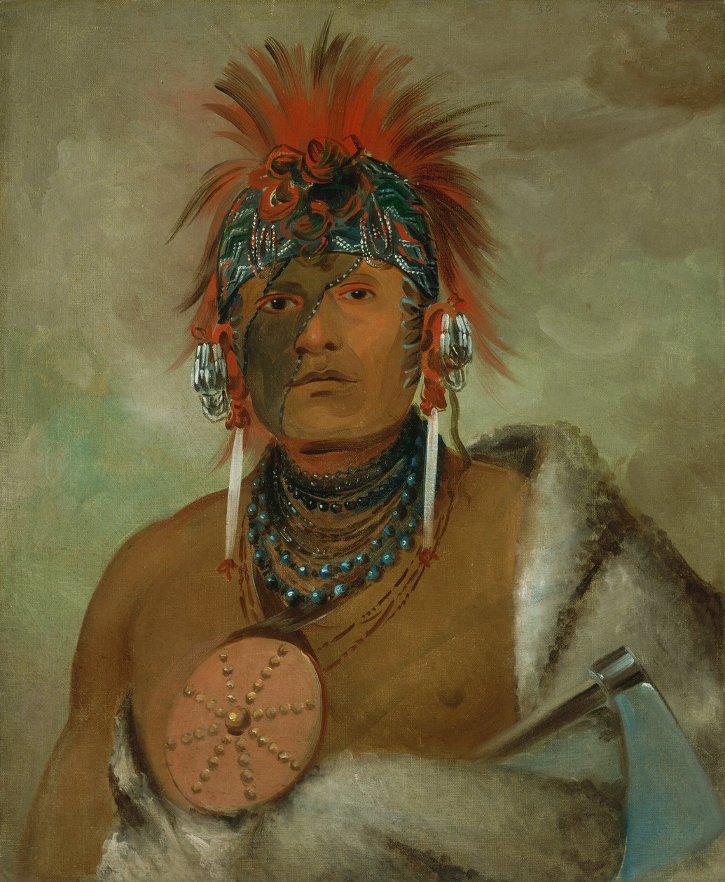 Wá-hón-ga-shee, No Fool, a Great Fop, 1832. 作者 乔治·卡特琳