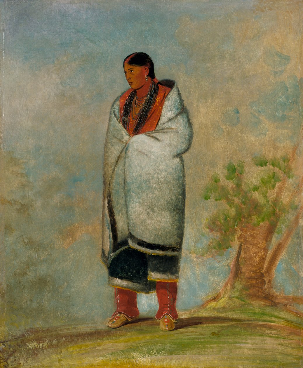 Wa-quóth-e-qua，《巴克的妻子》，《鲸鱼的妻子》，1835年。 作者 乔治·卡特琳