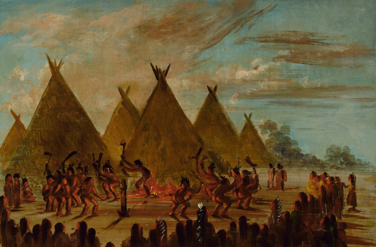 战舞，苏族，1845-1848。 作者 乔治·卡特琳