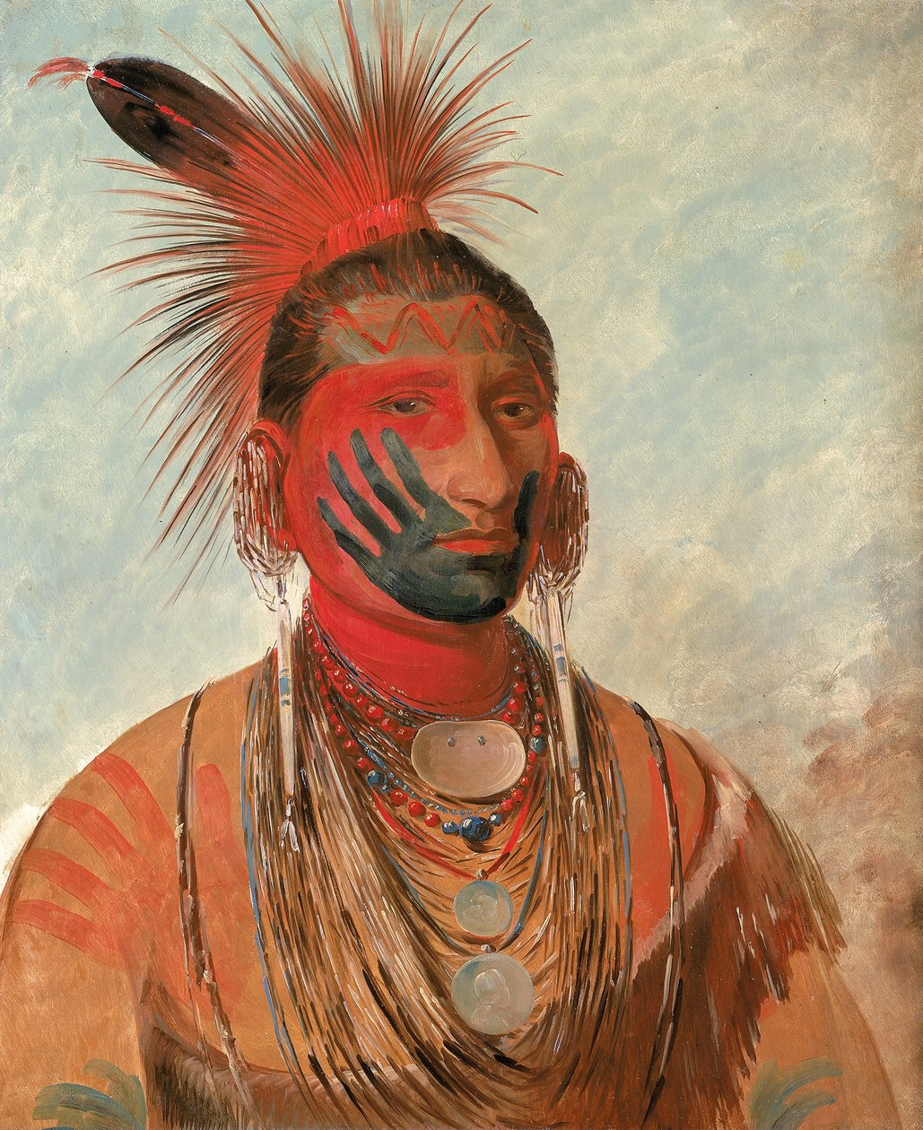 瓦什-卡-蒙亚，快速的舞者，一个战士，1844-1845。 作者 乔治·卡特琳