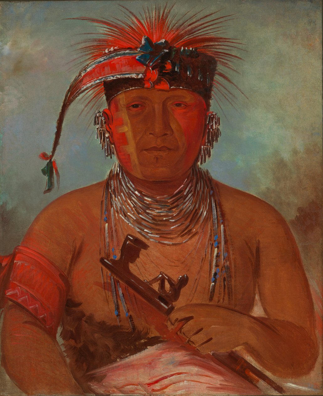 Wée-ke-rú-law，"交换者"，1832年。 作者 乔治·卡特琳