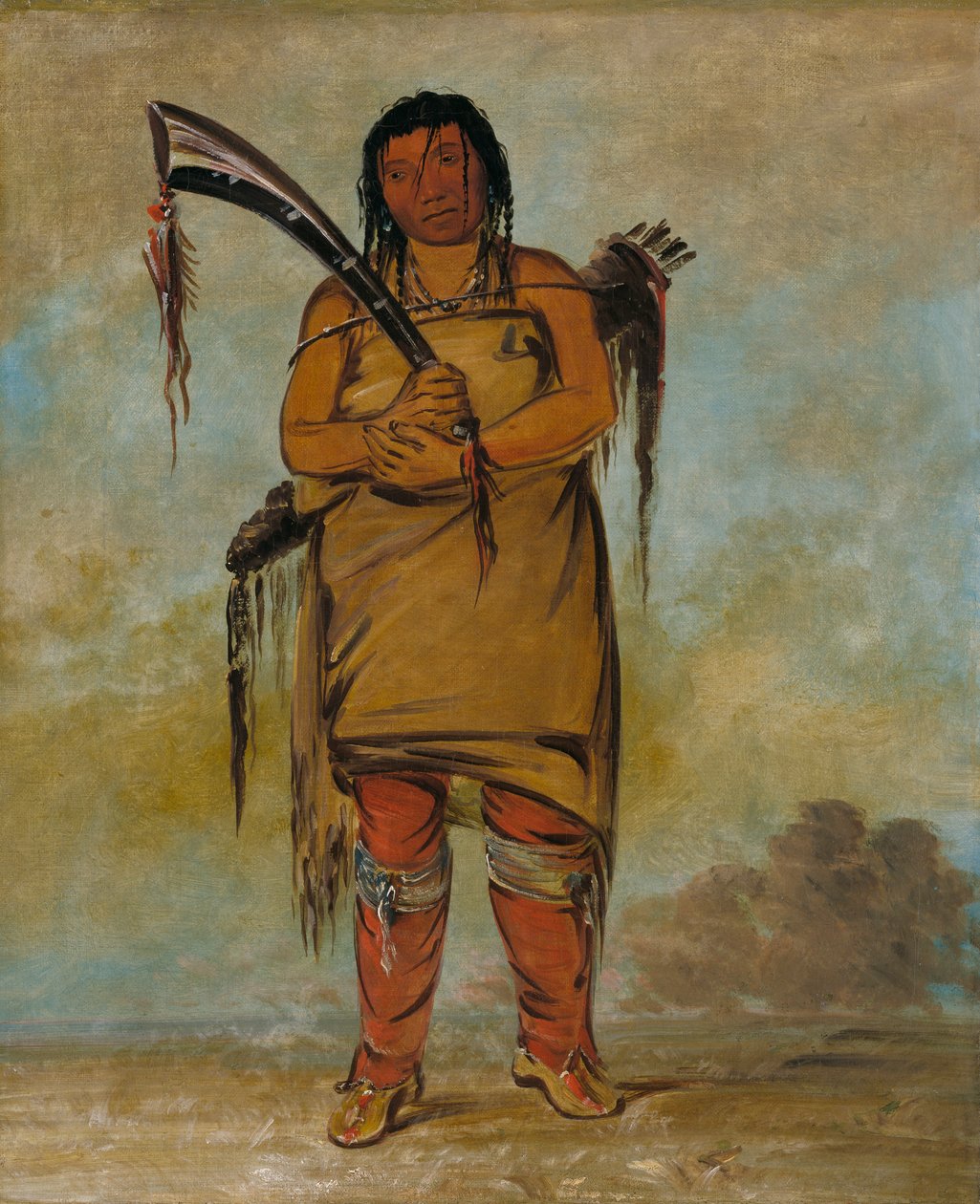 Wáh-chees，一个勇敢的人，1835或1836年。 作者 乔治·卡特琳
