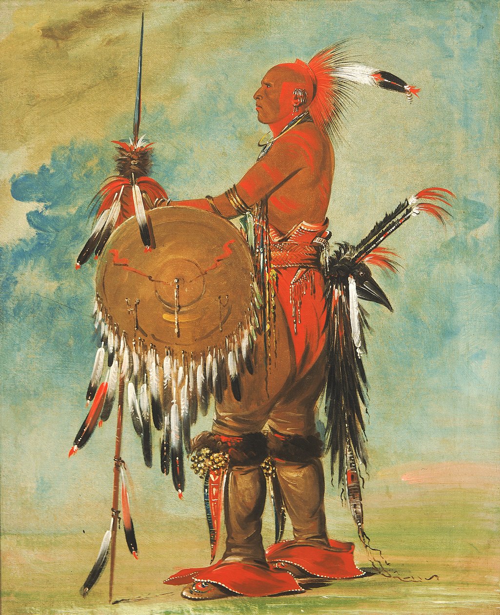 Wáh-pa-ko-lás-kuk，熊的足迹，1835年。 作者 乔治·卡特琳