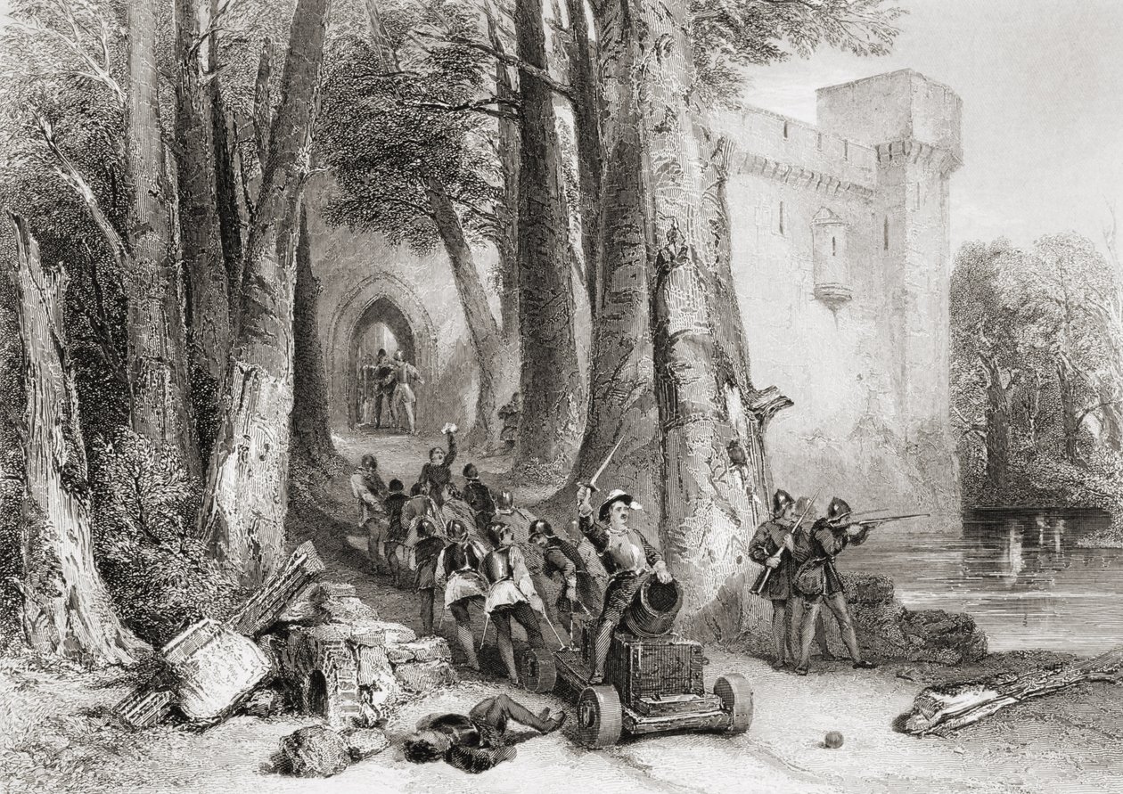 The Siege of Lathom House，1644，由W. Topham雕刻 作者 乔治·卡特莫尔