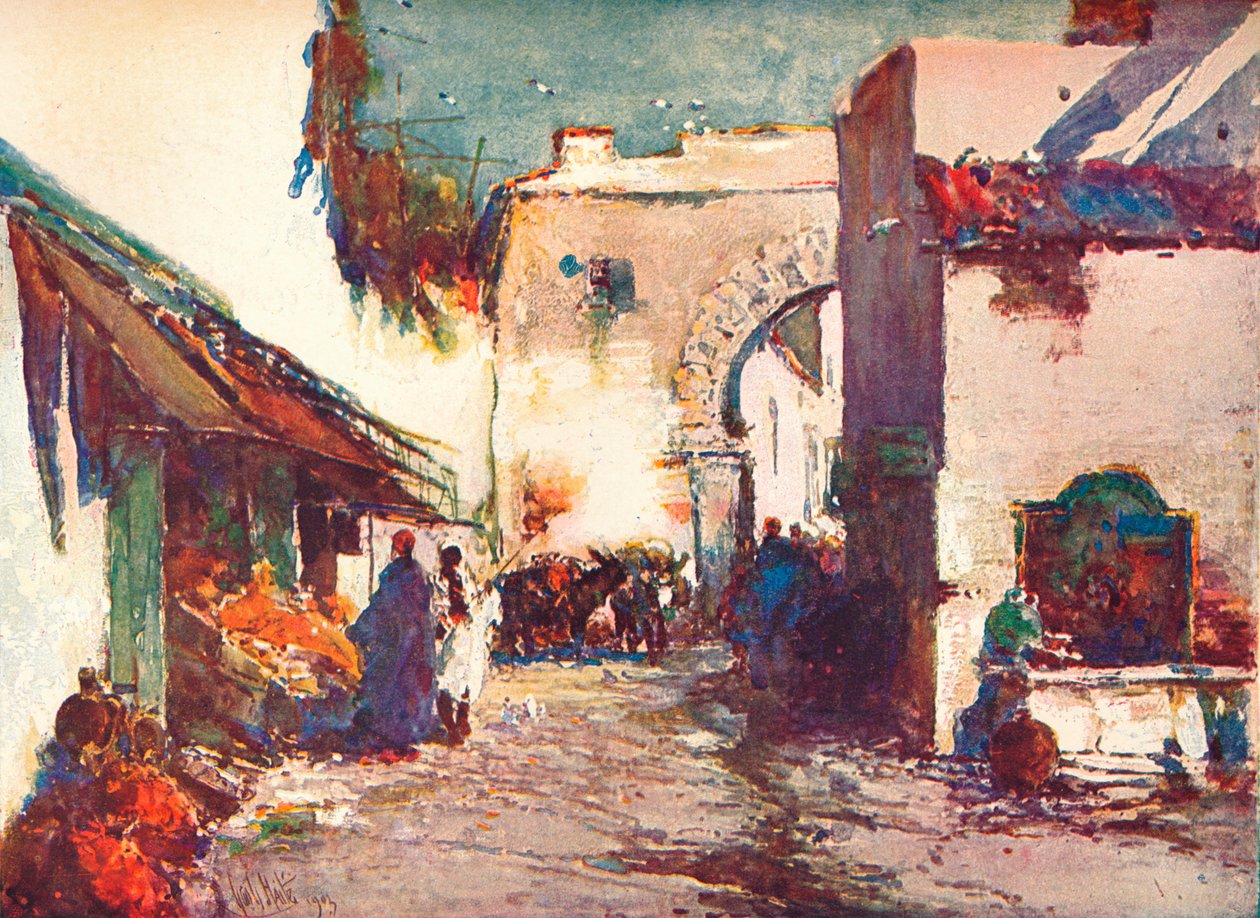 在街上丹吉尔的场景，c1903 1903-1904 作者 乔治·查尔斯·海特