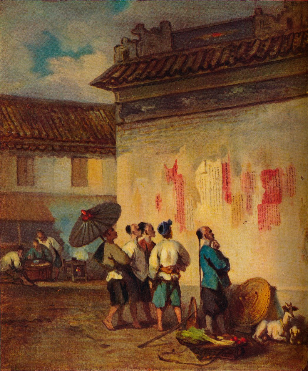苦力士宣读宣言，澳门，c1840 作者 乔治·钦纳里