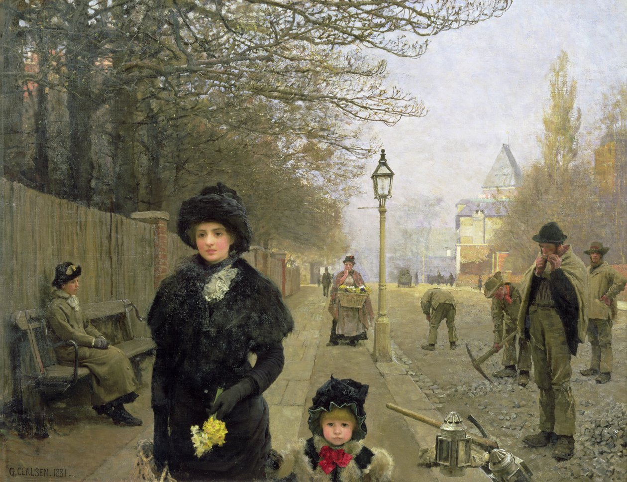 一个春天的早晨，Haverstock Hill，1881年 作者 乔治·克劳森