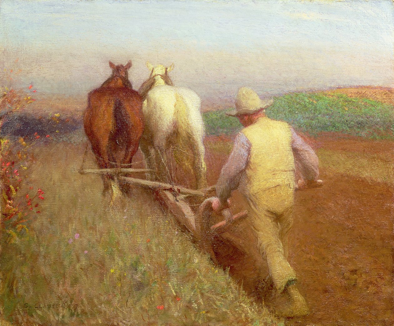 一个秋天的早晨，1897年 作者 乔治·克劳森