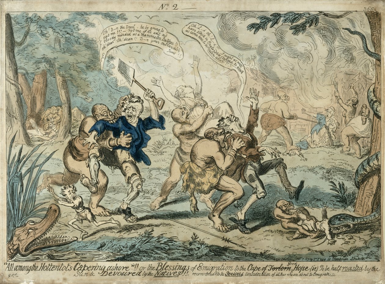 所有的Hottentots Capering Ashore ...，1819年9月7日出版 作者 乔治·克鲁克申克