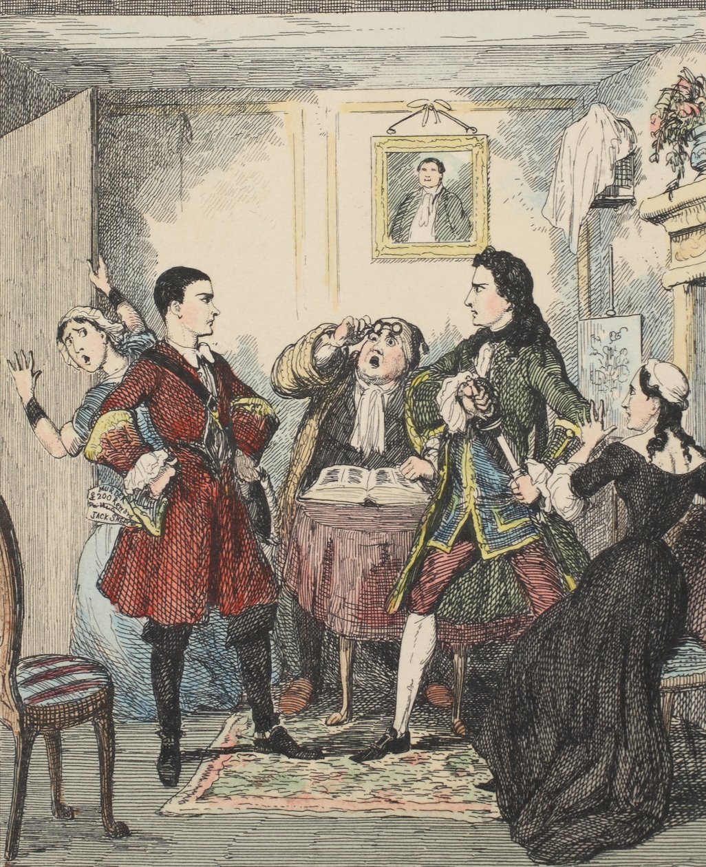Jack Sheppard的无畏，Jack Sheppard的插图：William Harrison Ainsworth的浪漫，1839年出版（手工蚀刻） 作者 乔治·克鲁克申克