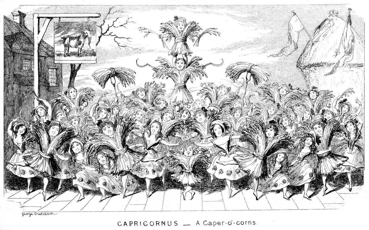摩ri座-Caper-o-corns，19世纪。 作者 乔治·克鲁克申克