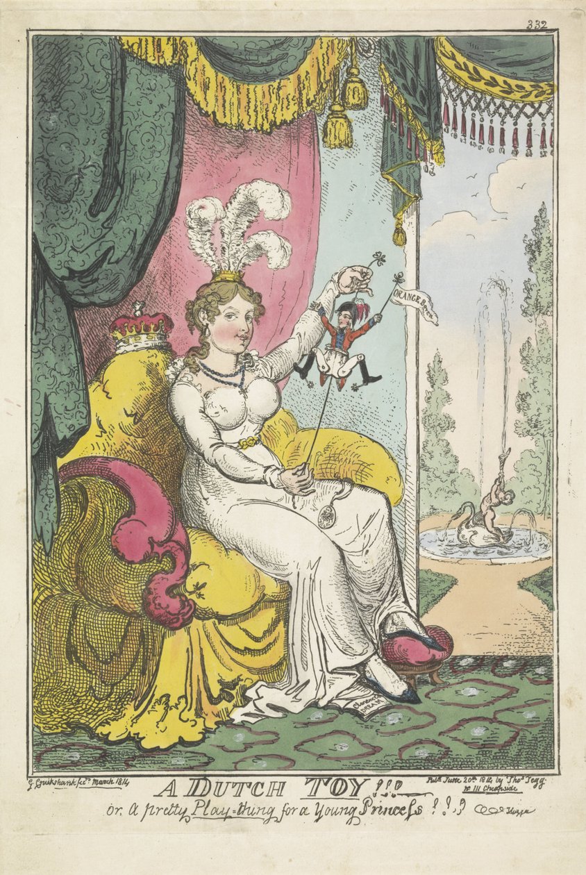 De prins van Oranje als speeltje voor prinses Charlotte，1814 年
荷兰玩具- 或者，小公主的漂亮玩物！！！(物品上的标题） 作者 乔治·克鲁克申克