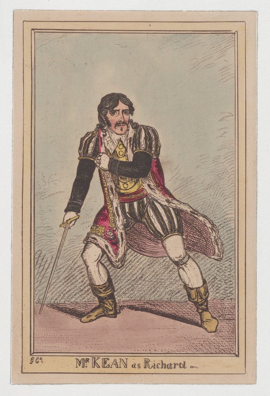 埃德蒙-基恩扮演理查三世，约1814年，约1814年。 作者 乔治·克鲁克申克