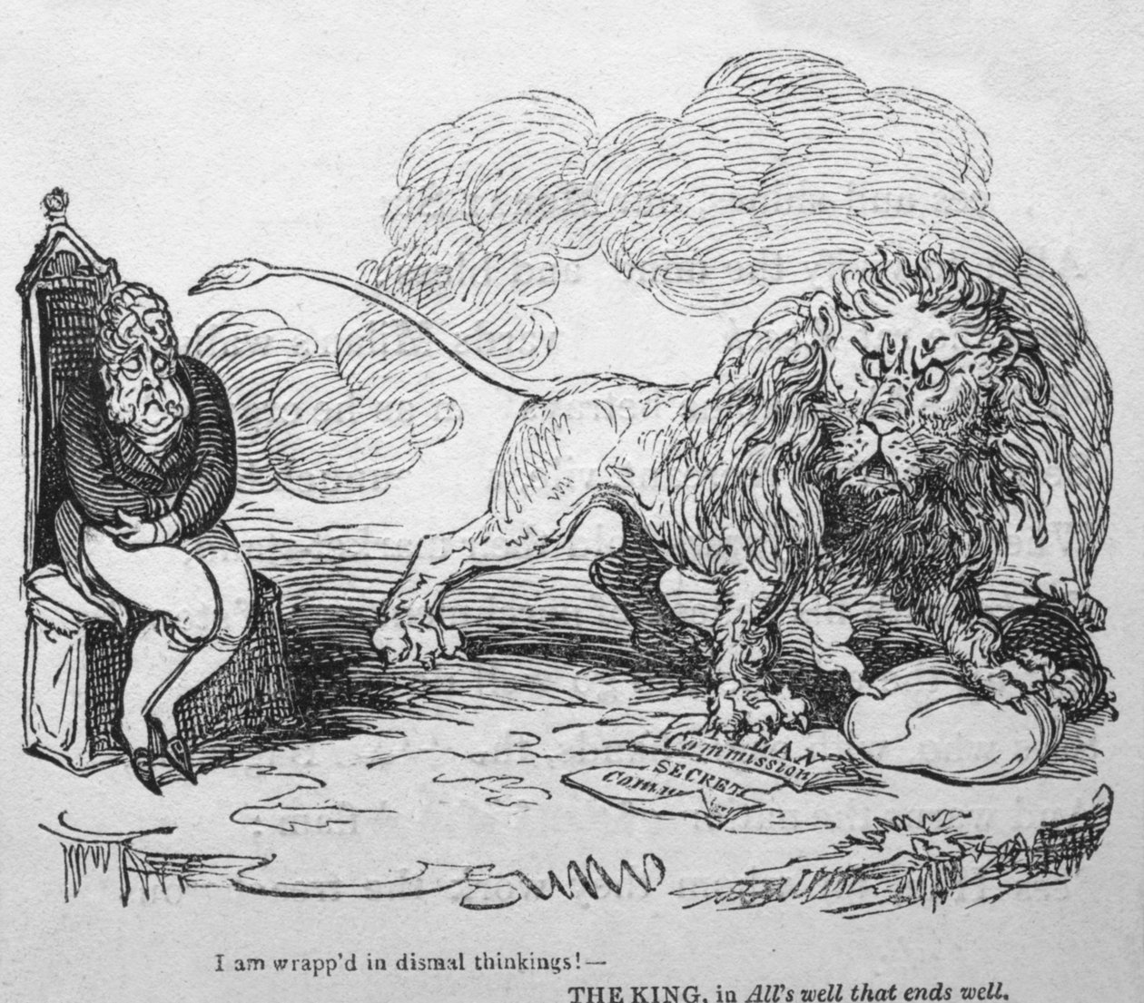我被忧郁的思想所笼罩！，c1820。 作者 乔治·克鲁克申克
